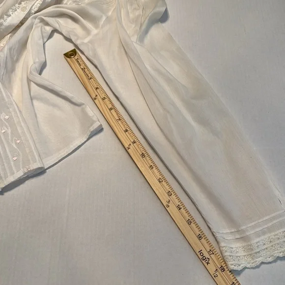 Vintage Neiman Marcus White Lace Detail Button Down Blouse Size XS/S - Picture 5 of 11
